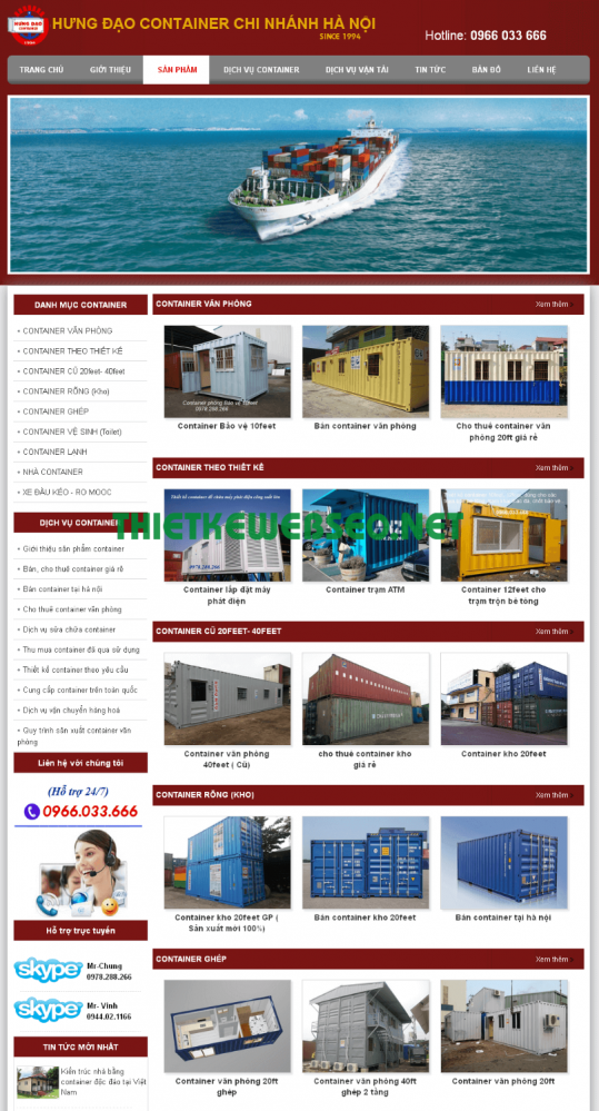 Thiết kế web mua bán container