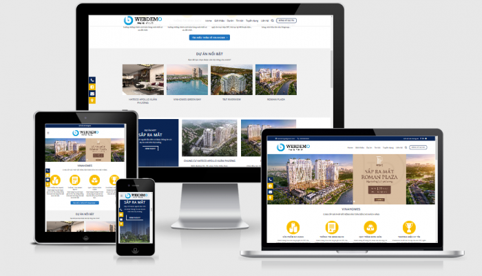 Thiết kế website bất động sản dự án chuyên nghiệp - giá rẻ